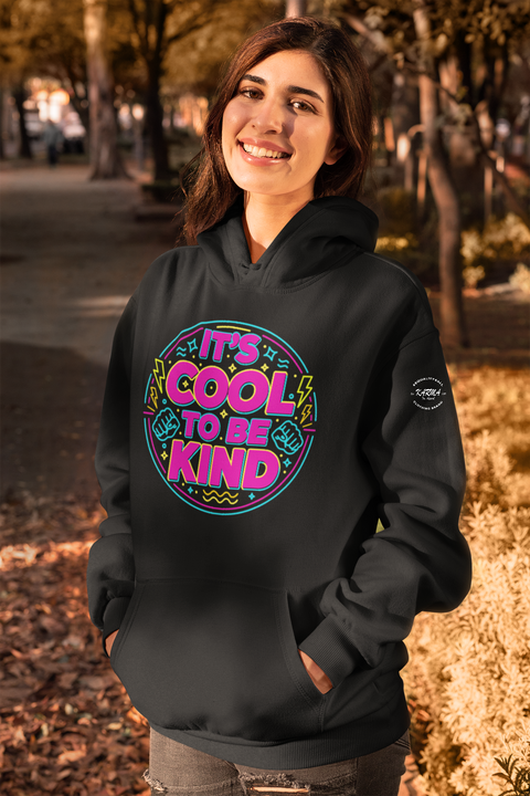 'Its Cool To Be Kind" KIndness Rocks Collection Round Design Unisex Hoodie - Karma Inc Apparel 