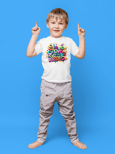 'LOVE,LOVE,LOVE" Ultimate Graphic Collection Toddler T-Shirt - Karma Inc Apparel 