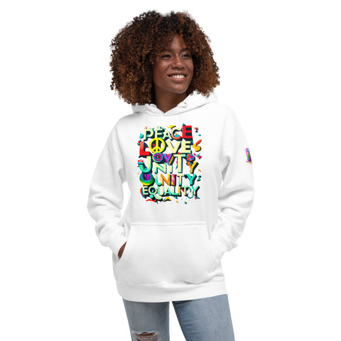 "Peace,Love,Unity, Equality" Ultimate Graphic Collection Unisex Hoodie - Karma Inc Apparel 
