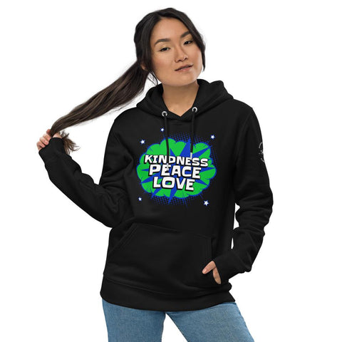 Karma Inc Apparel  Black / S "KINDNESS/PEACE/ LOVE Premium Organic Cotton Eco-Friendly Unisex Hoodie