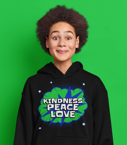 Karma Inc Apparel  Hoodie "KINDNESS/PEACE/ LOVE Premium Organic Cotton Eco-Friendly Unisex Hoodie