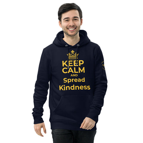 Karma Inc Apparel  "KEEP CALM AND SPREAD KINDNESS" Maize and Blue Premium Organic Cotton Unisex Hoodie