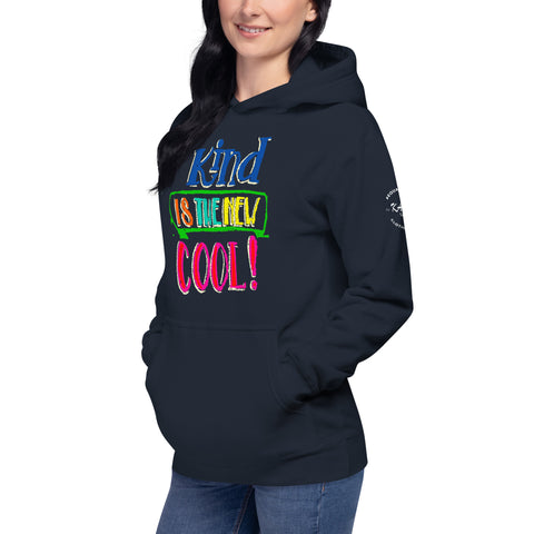 "KIND IS THE NEW COOL" Graffiti Look Preimum Cotton Unisex Hoodie - Karma Inc Apparel 